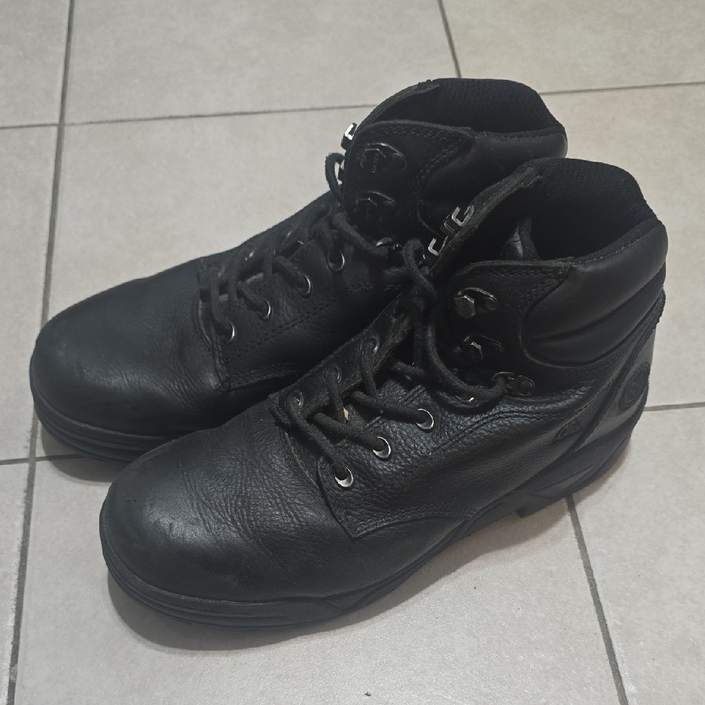 Hawx Men's 6" Enforcer Soft Toe Leather Work Boot Black Size 9.5D